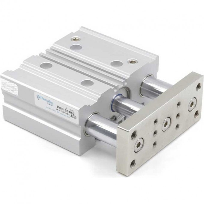 Пневмоцилиндр с направляющей PEMAKS сжатый воздух анодированный алюминий PGB-50-150